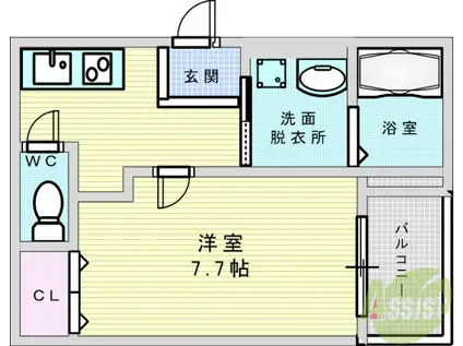 フジパレス下新庄駅東3番館(1K/2階)の間取り写真