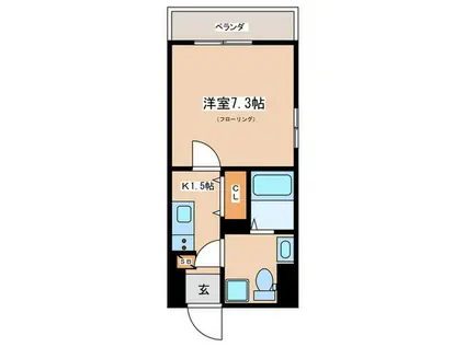 オークレスト青砥(1K/7階)の間取り写真