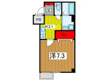 ルーチェ大宮(1K/3階)の間取り写真