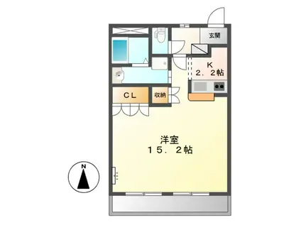 エトワール内張(1K/1階)の間取り写真