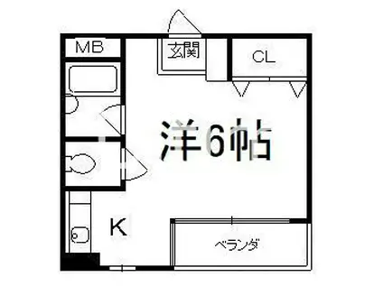 FLAT717(ワンルーム/2階)の間取り写真