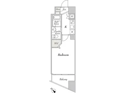 LUMIEC UN KAGURAZAKA ルミークアン神楽坂(1K/9階)の間取り写真