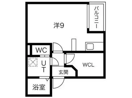 ILUSION中村公園(ワンルーム/2階)の間取り写真