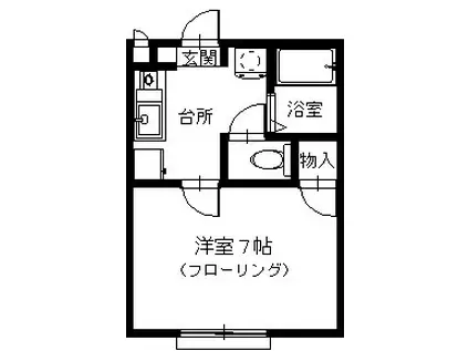 ナイスヴィレジ(1K/1階)の間取り写真