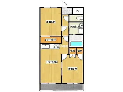 アップスロープM07(2LDK/2階)の間取り写真