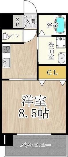 CITY SPIRE美章園(1K/2階)の間取り写真