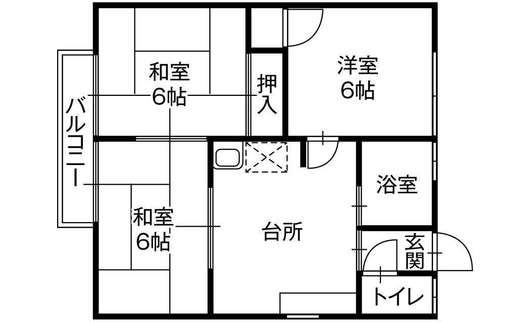 コーポおおはら(3DK/2階)の間取り写真