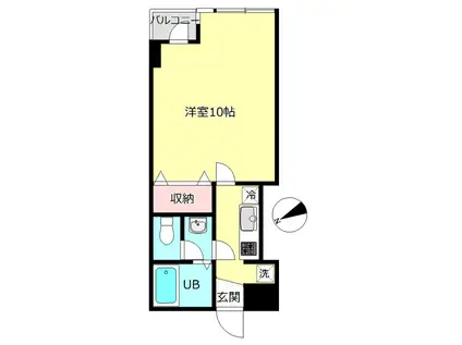 ラ・ベリテ(1K/2階)の間取り写真