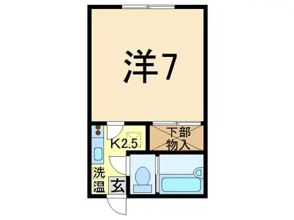 上越新幹線 長岡駅 車で15分 2階建 築28年(1K/2階)の間取り写真