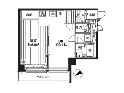 ダイアパレス田端第2(1DK/4階)の間取り写真