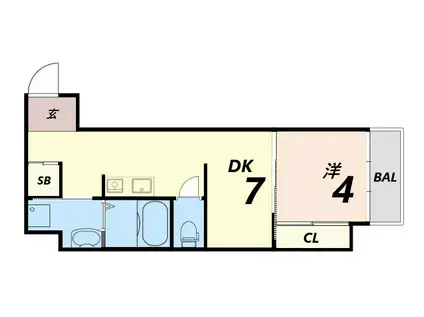 SAN MARINO尼崎(1K/4階)の間取り写真