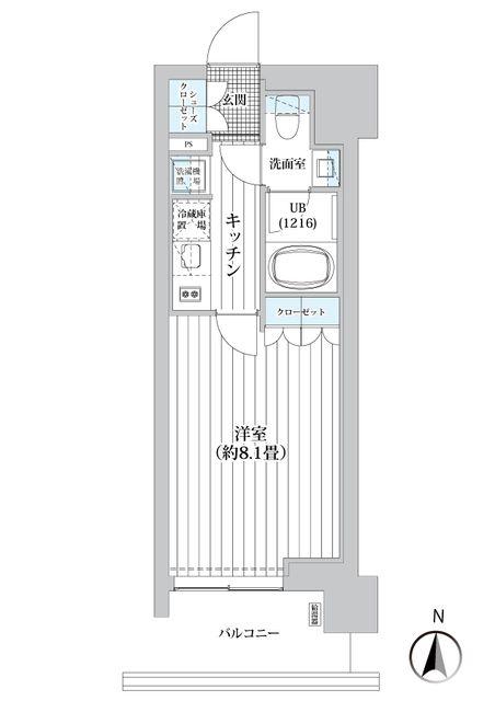 ライオンズフォーシア清澄白河(1K/5階)の間取り写真