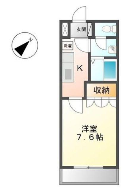 チェリーブロッサム(1K/2階)の間取り写真
