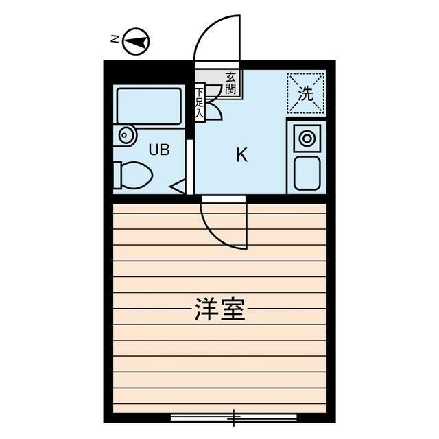 ディアコート町田(1K/1階)の間取り写真