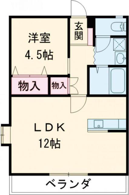 コーキア矢田(1LDK/3階)の間取り写真