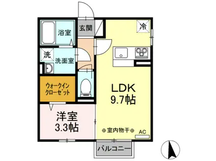 ストロベリー(1LDK/2階)の間取り写真