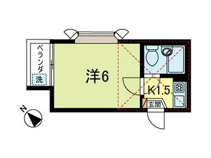 メゾン・ドゥ・フルール(1K/2階)の間取り写真