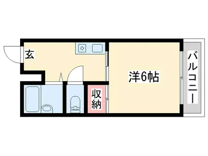 ルーキー東条マンション(1K/1階)の間取り写真