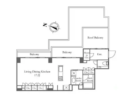 KDXレジデンス恵比寿(ワンルーム/8階)の間取り写真