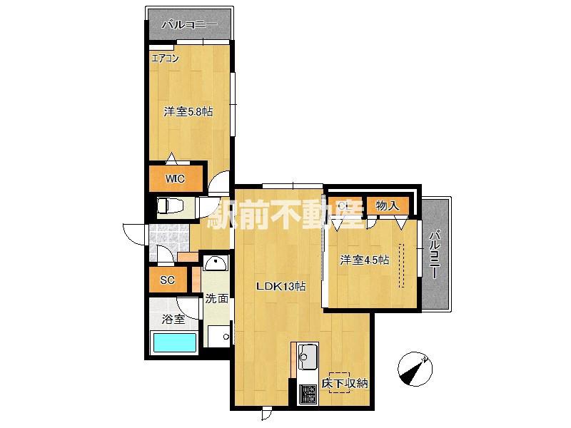 D-RESIDENCE光丘町A棟(2LDK/1階)の間取り写真