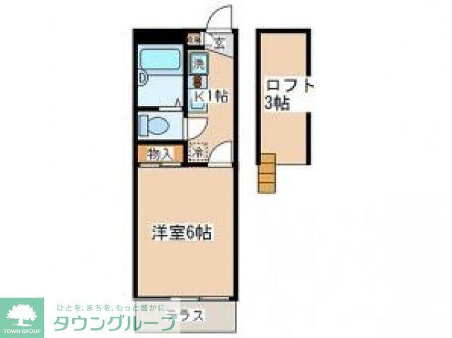 セレニテ入谷(1K/2階)の間取り写真