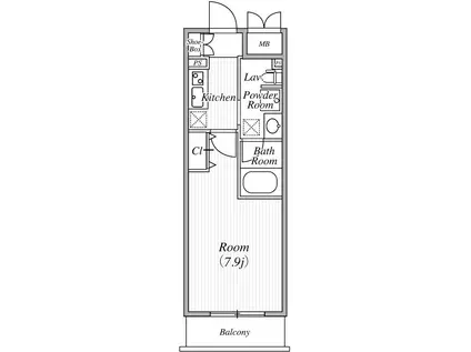 ル・エルブラン(1K/5階)の間取り写真