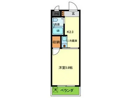 天満マンション(1K/3階)の間取り写真