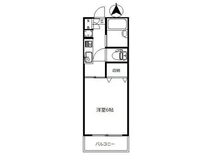 メゾンオーキスA(1K/1階)の間取り写真