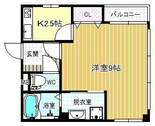 メゾン・ド・アンシャンテ(1K/2階)の間取り写真
