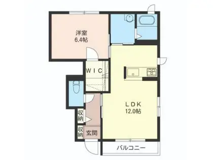 クレエール2(1LDK/1階)の間取り写真