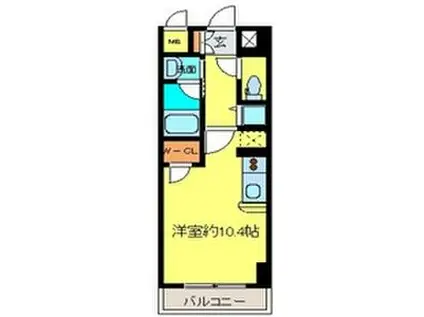 プラウドフラット河原町(ワンルーム/3階)の間取り写真