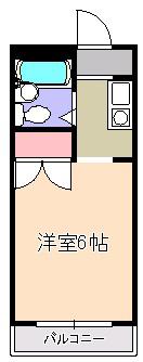 ベルシャトー(1K/2階)の間取り写真