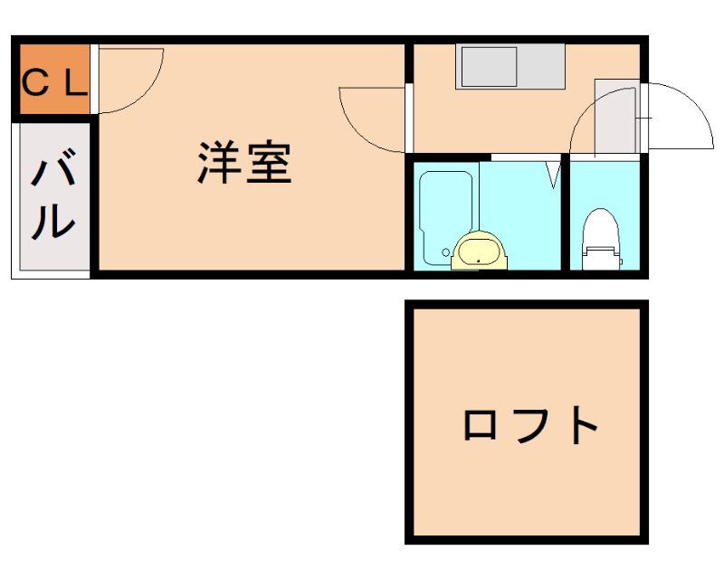 グレイスチトセ(1K/2階)の間取り写真
