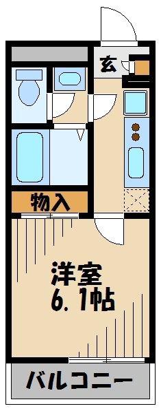 レオネクストNISHIGAIIII(1K/1階)の間取り写真