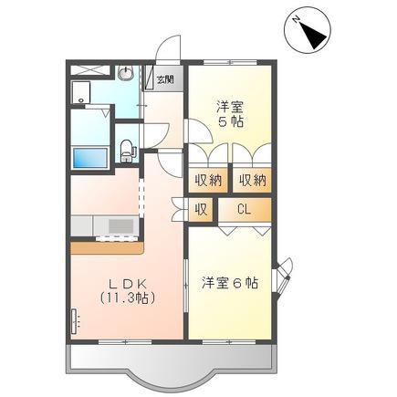 ララ・ポート(2LDK/1階)の間取り写真