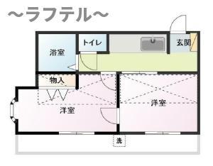 アメニティ所沢(2K/2階)の間取り写真