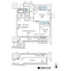 STANDZ四天王寺前夕陽丘(2LDK/7階)の間取り写真