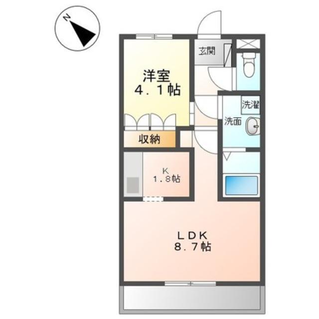 パロ・アルトB棟(1LDK/2階)の間取り写真