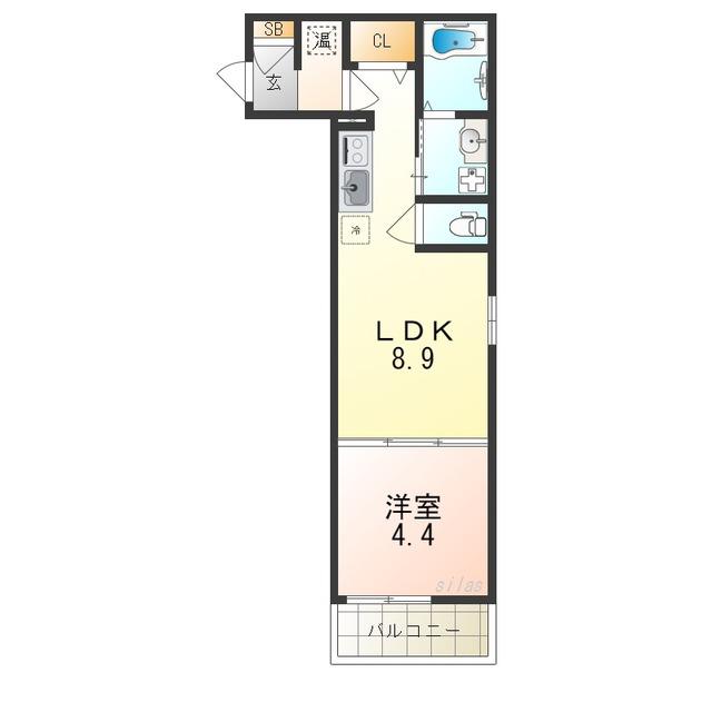 F ASECIA LIPINE(1LDK/3階)の間取り写真