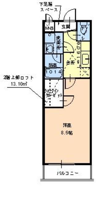 モンサント旭町(1K/1階)の間取り写真