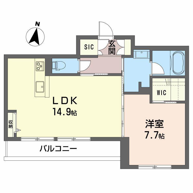 グランベレオ鷹匠(1LDK/2階)の間取り写真