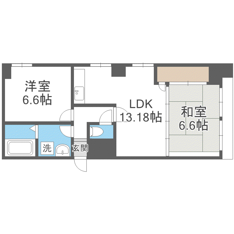 きだパレス(2LDK/6階)の間取り写真