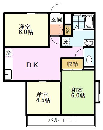 アメニティ国分寺(3DK/4階)の間取り写真
