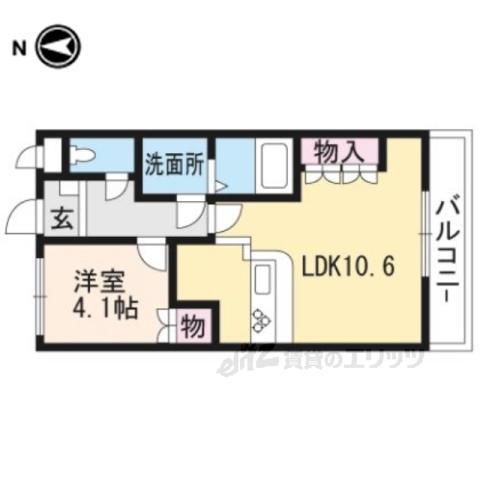 ラ・ベルフォーレ(1LDK/2階)の間取り写真