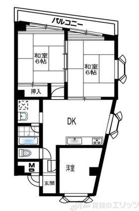 ロイヤルハイツ新芦屋(3LDK/2階)の間取り写真