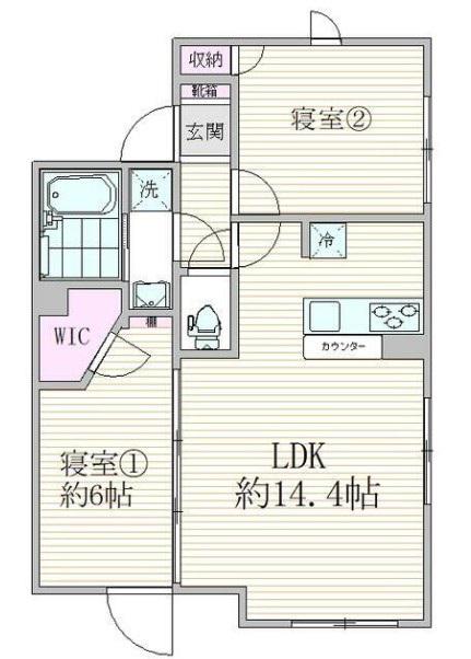 グランヴィル東蒲田(2LDK/5階)の間取り写真