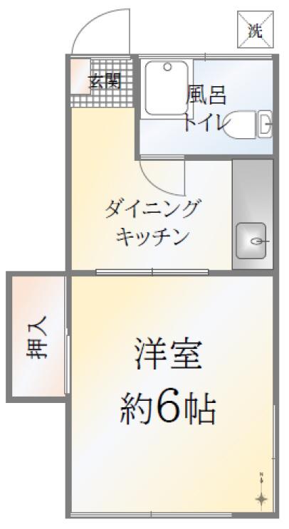 みよし荘(1K/2階)の間取り写真