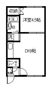 ヴィラペルーシェ(1DK/1階)の間取り写真