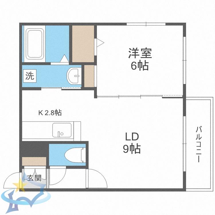 シュア・コート北13(1LDK/3階)の間取り写真