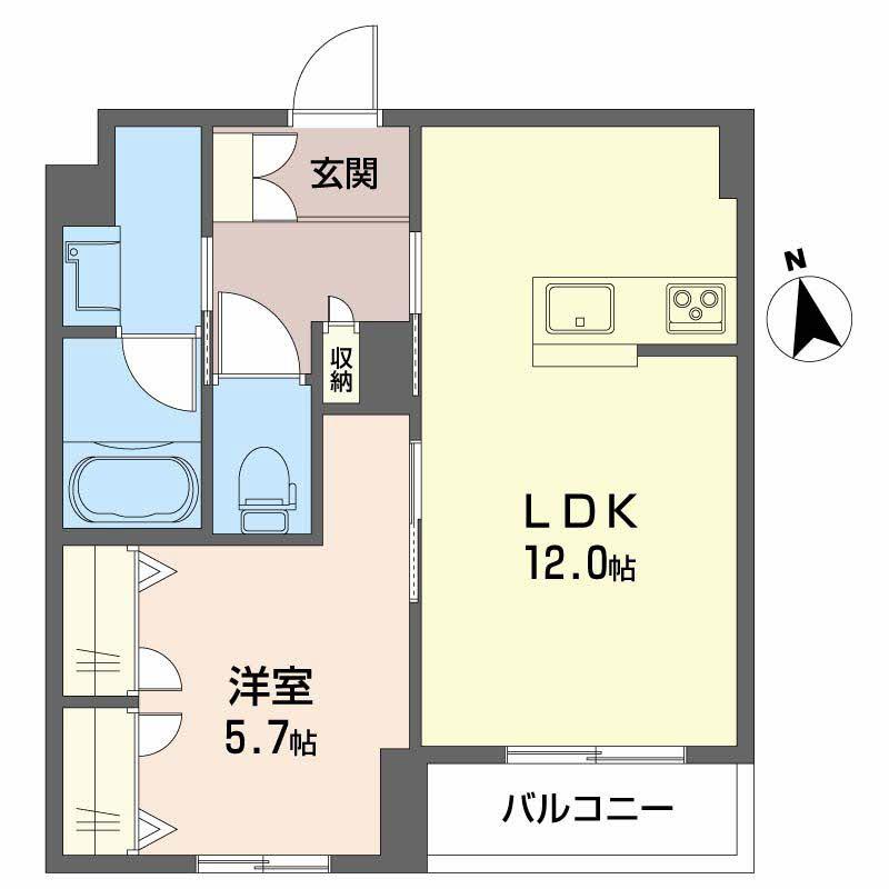 ARISTIO(1LDK/3階)の間取り写真